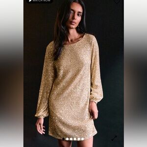 Z Supply andromeda golden sequin mini dress NWT